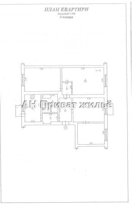  Продаж 3 кімнати з 4 -х кімнатноі квартири «сталінка» | Приват житло