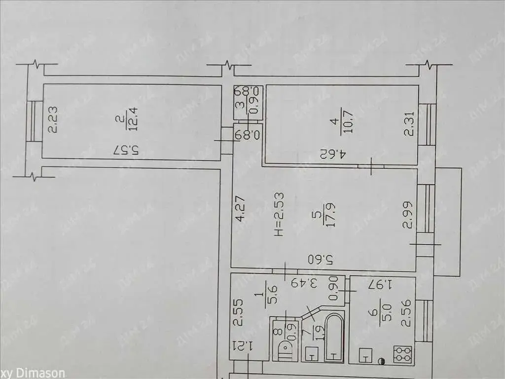 Трикімнатна квартира в районі площі Кісельова (Зигіна)   | Приват житло