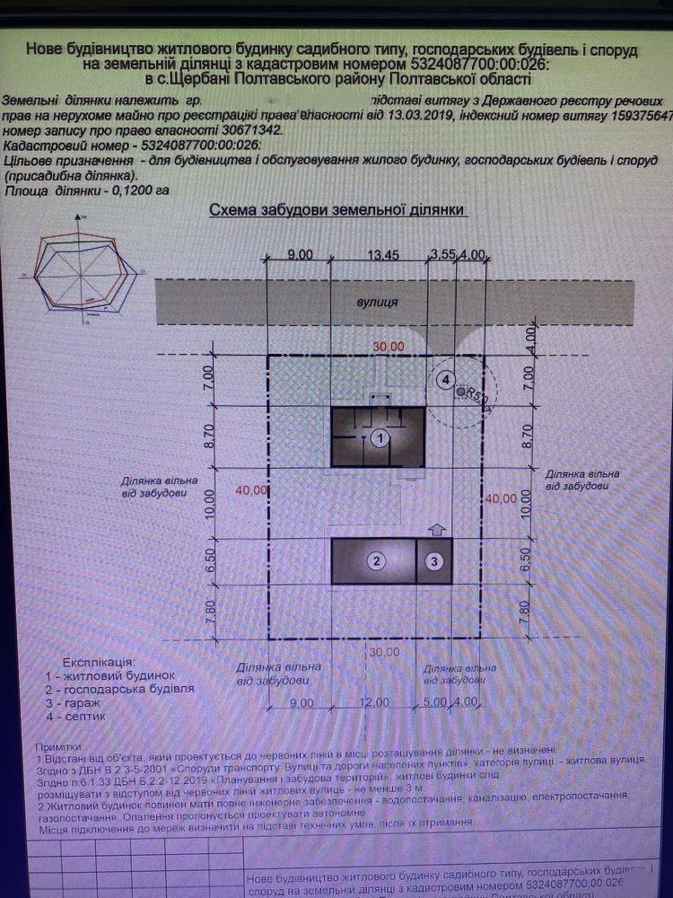 Ділянка в Щербанях  | Приват житло
