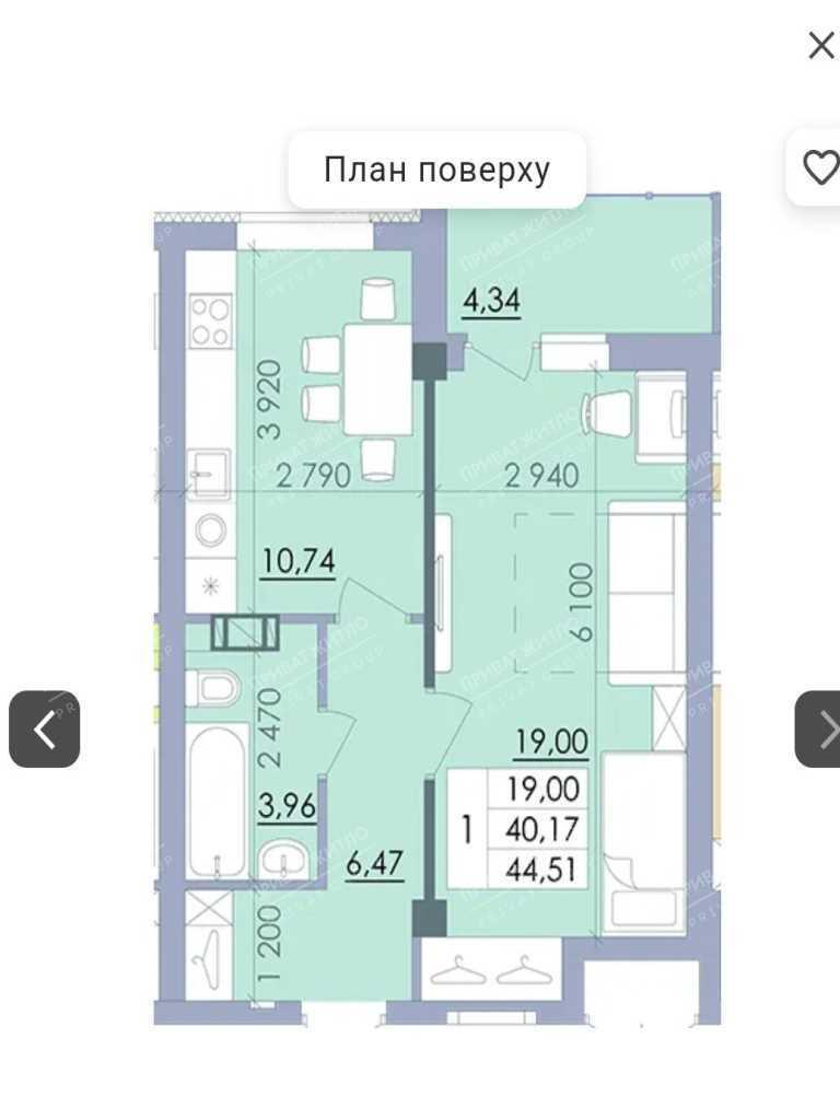 Продаж 1 кімнатної квартири в ЖК 