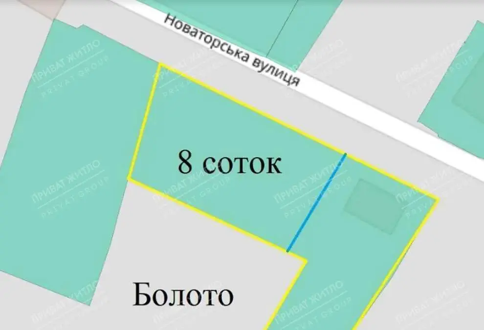  Пропонуємо Вам  земельну ділянку площею 8 соток на вул. Новаторській (Лісок) | Приват житло