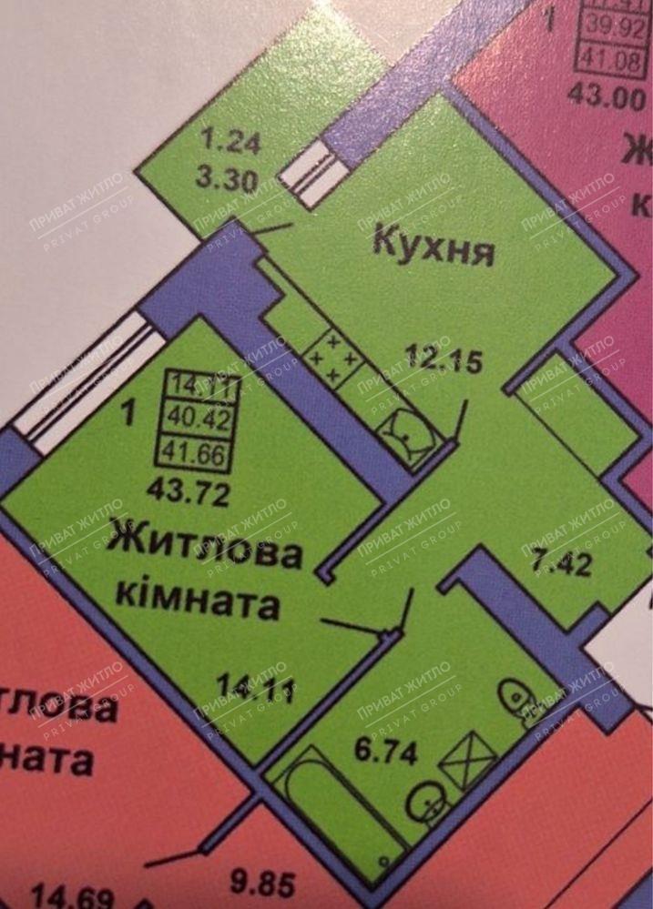 Однокімнатна квартира на Половках | Приват житло