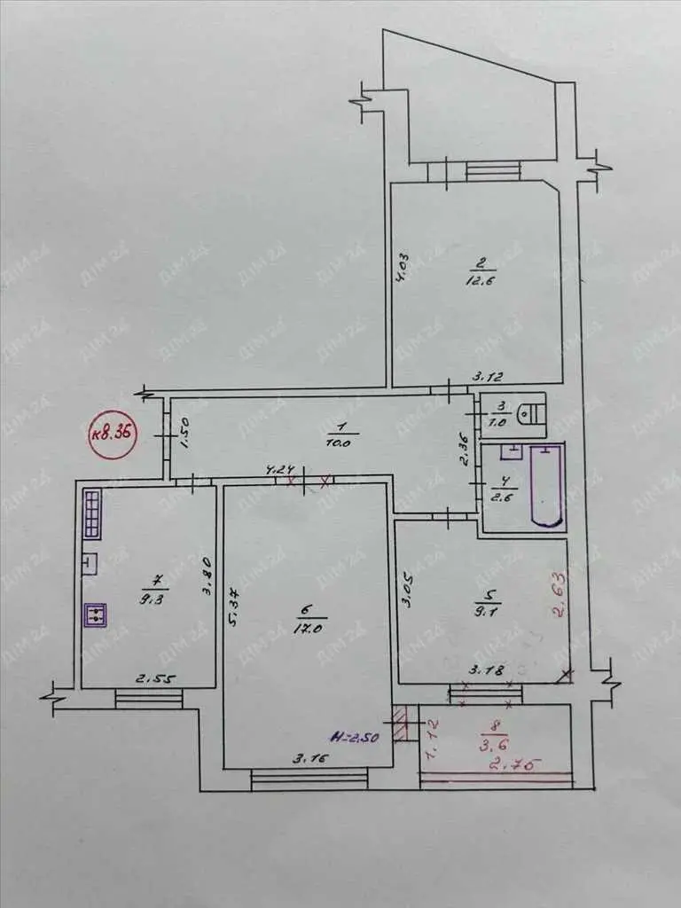 Трикімнатна квартира в Карлівці | Приват житло