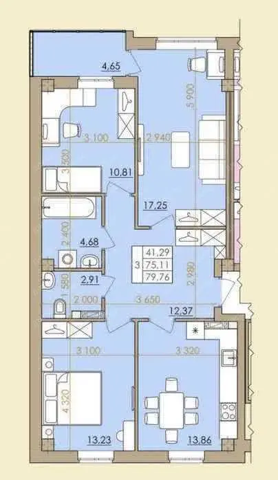 3- кімнатна квартира, ЖК Європейський квартал! | Приват житло