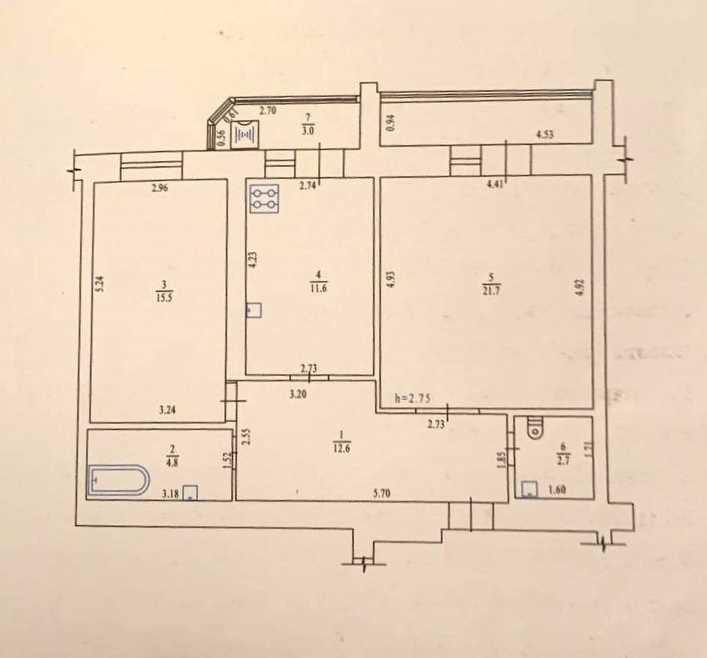 2 кімнатна квартира з ремонтом та індивідуальним опаленням у центрі Полтави | Приват житло