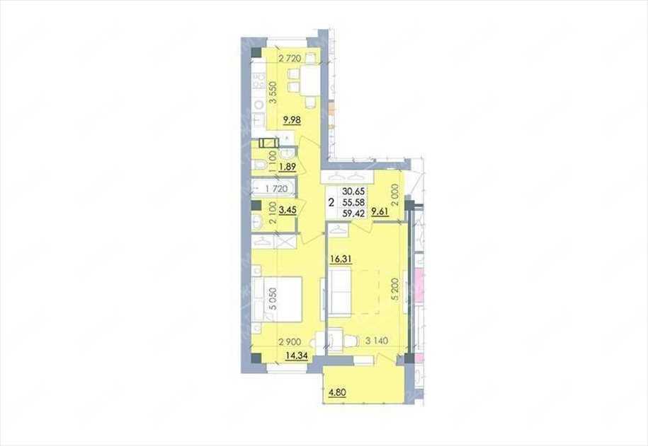 2-к квартира в ЖК Пелюстковий | Приват житло