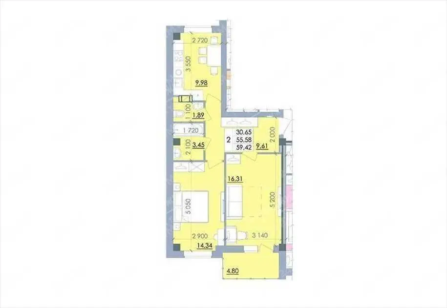2-к квартира в ЖК Пелюстковий | Приват житло