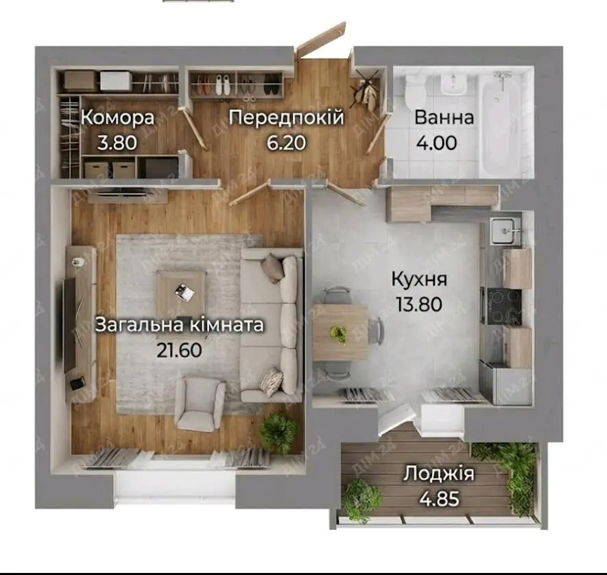 Велика однокімнатна квартира 55 м2, ЖК Європейський | Приват житло