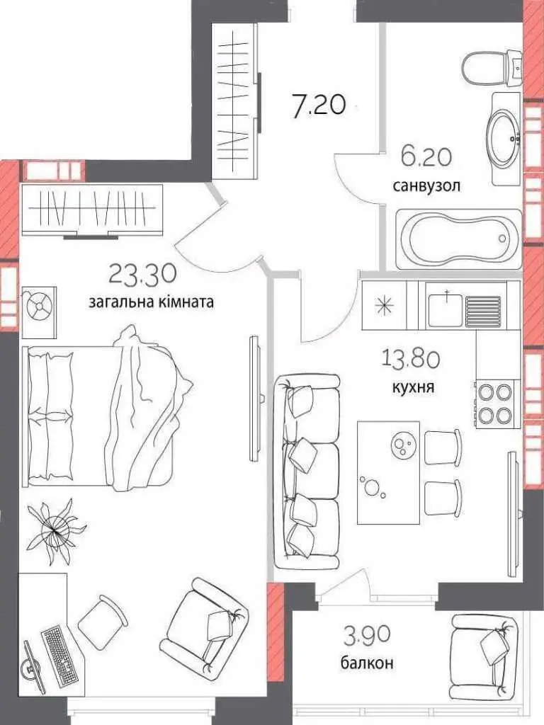 Сучасна 1-кімнатна квартира в новобудові Полтави — переуступка!
 | Приват житло