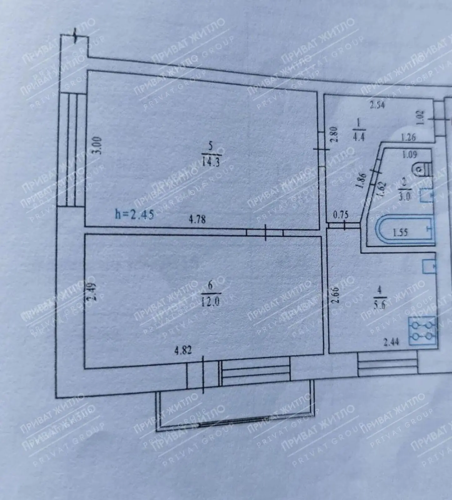 Двокімнатна квартира в центральній частині міста! | Приват житло