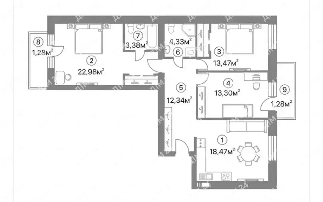 3-КІМНАТНА НОВОБУДОВА 91 м² У САМОМУ ЦЕНТРІ ПОЛТАВИ | Приват житло