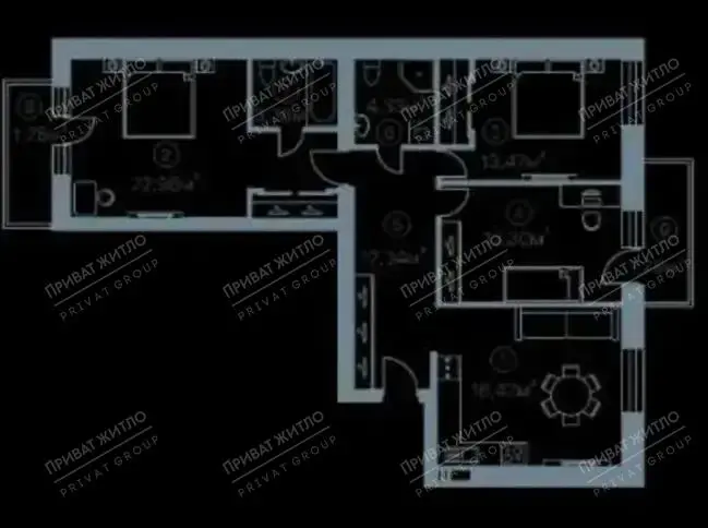 Трикімнатна квартира в новобудові в центрі міста! | Приват житло
