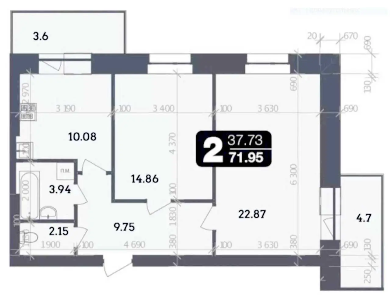 2 кімнатна квартира в ЖК «Стандарт», Полтава | Приват житло