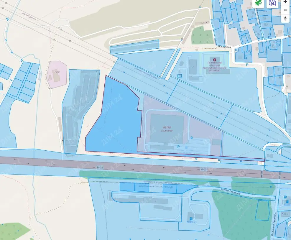 Комерційна земельна ділянка 4,19 га біля METRO | Приват житло