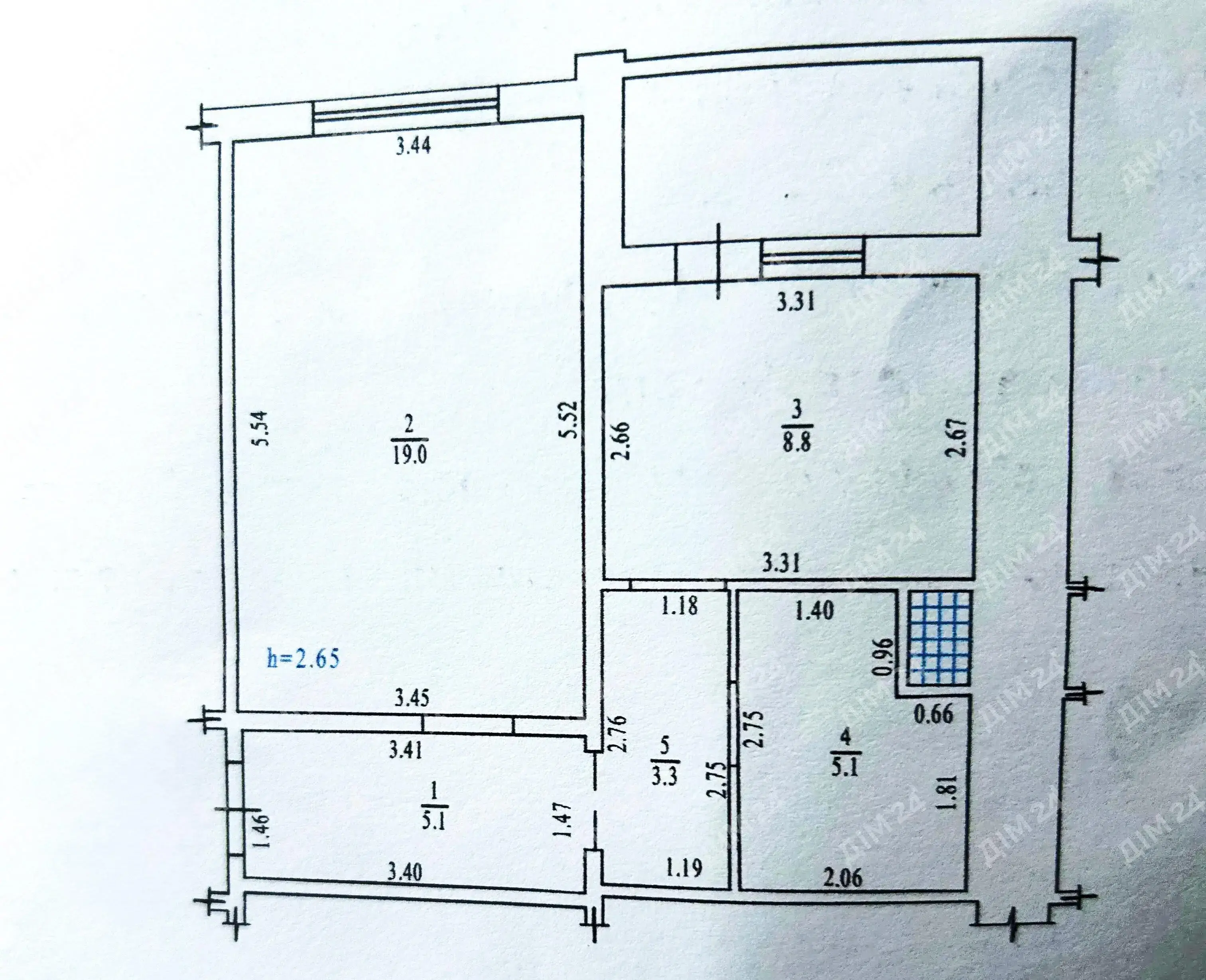 1-кімнатна квартира 43 м² з індивідуальним опаленням | Приват житло
