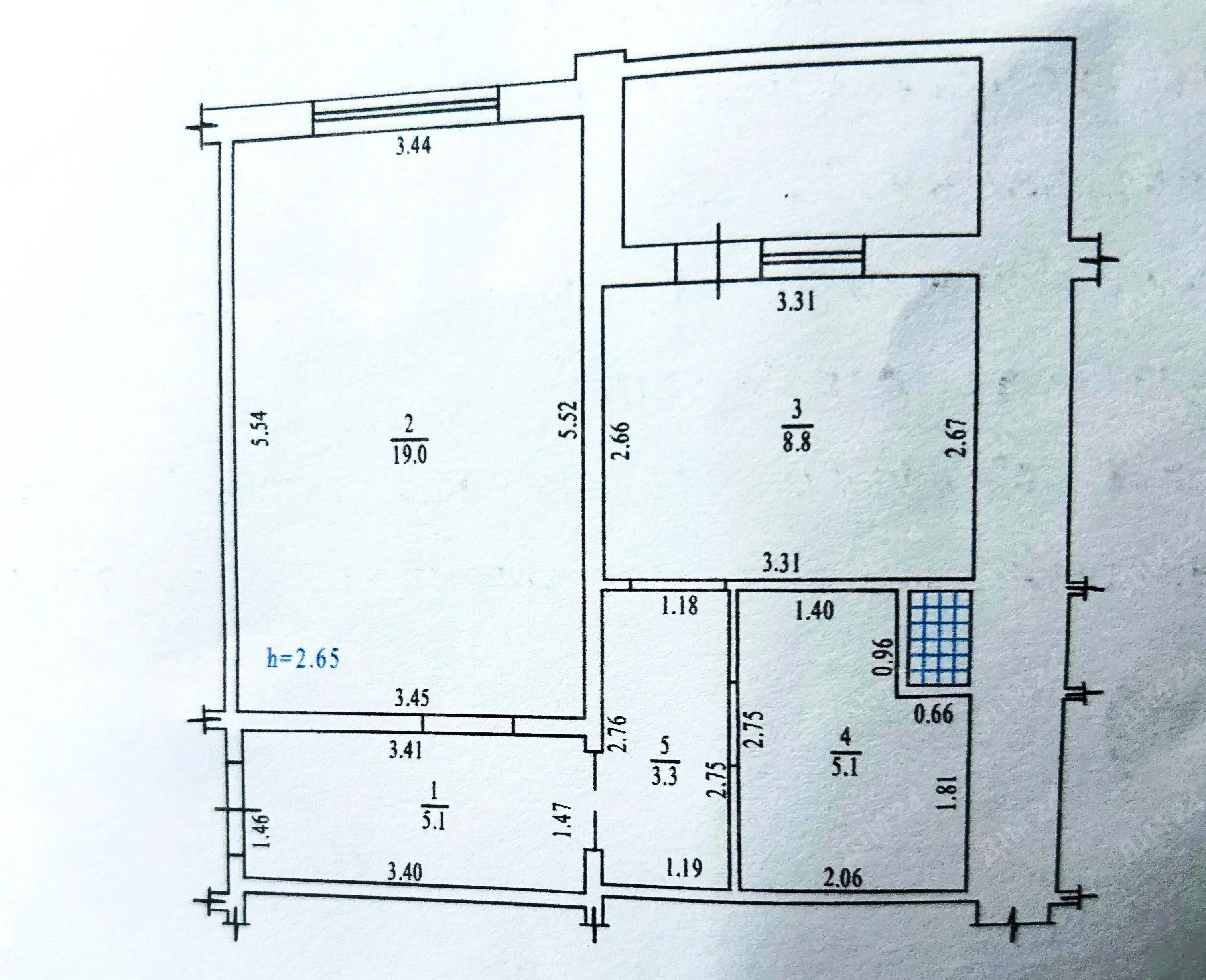 1-кімнатна квартира 43 м² з індивідуальним опаленням | Приват житло